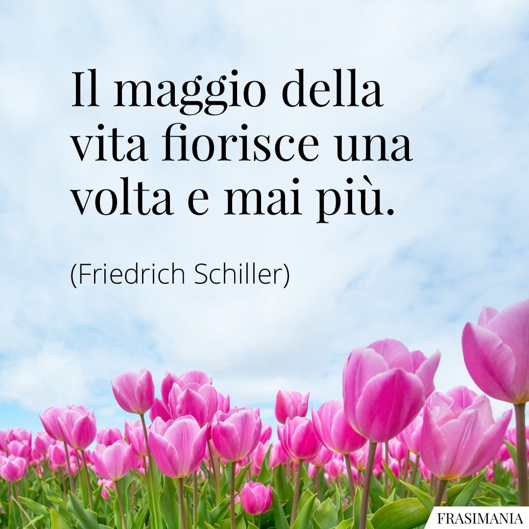 Il maggio della vita fiorisce una volta e mai più.