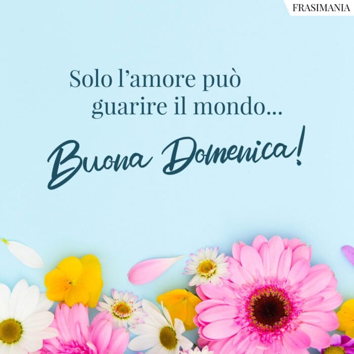 Solo l'amore può guarire il mondo... Buona Domenica!