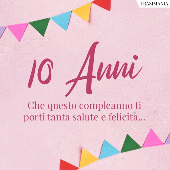 Buon Compleanno 10 anni salute