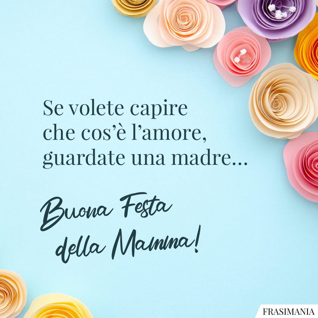 Se volete capire che cos'è l'amore, guardate una madre... Buona Festa della Mamma!