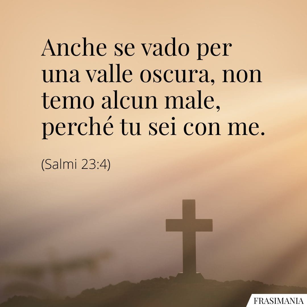 Anche se vado per una valle oscura, non temo alcun male, perché tu sei con me.