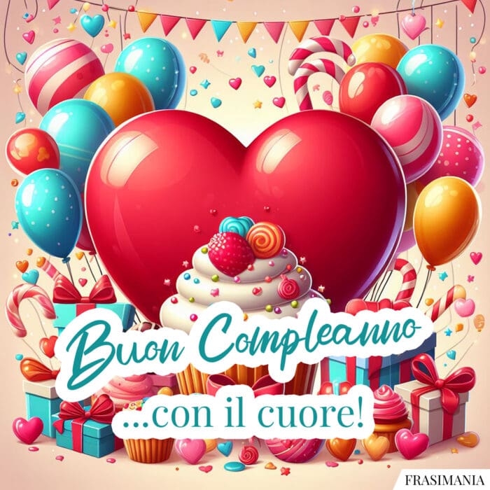 Buon compleanno cuore con il cuore