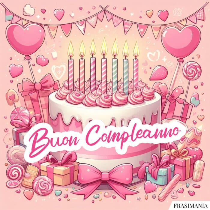 Buon compleanno torta candeline