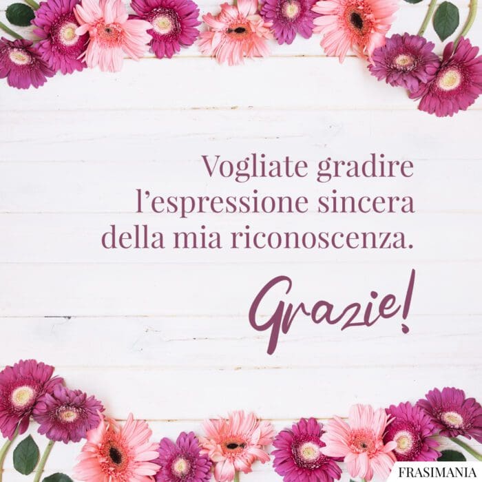 Frasi ringraziamento formali grazie