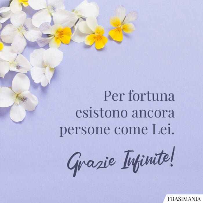 Per fortuna esistono ancora persone come Lei. Grazie Infinite!