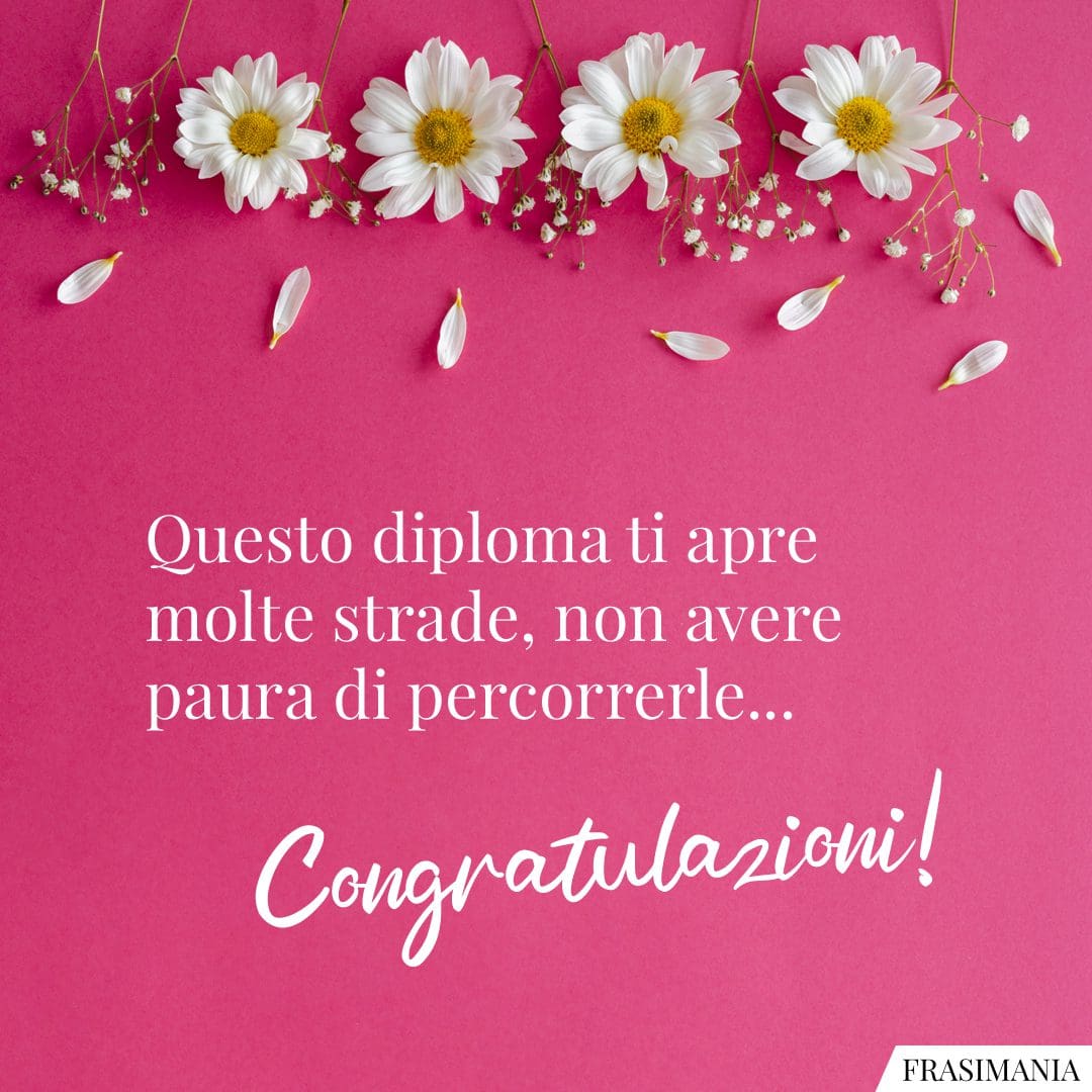 Questo diploma ti apre molte strade, non avere paura di percorrerle... Congratulazioni!