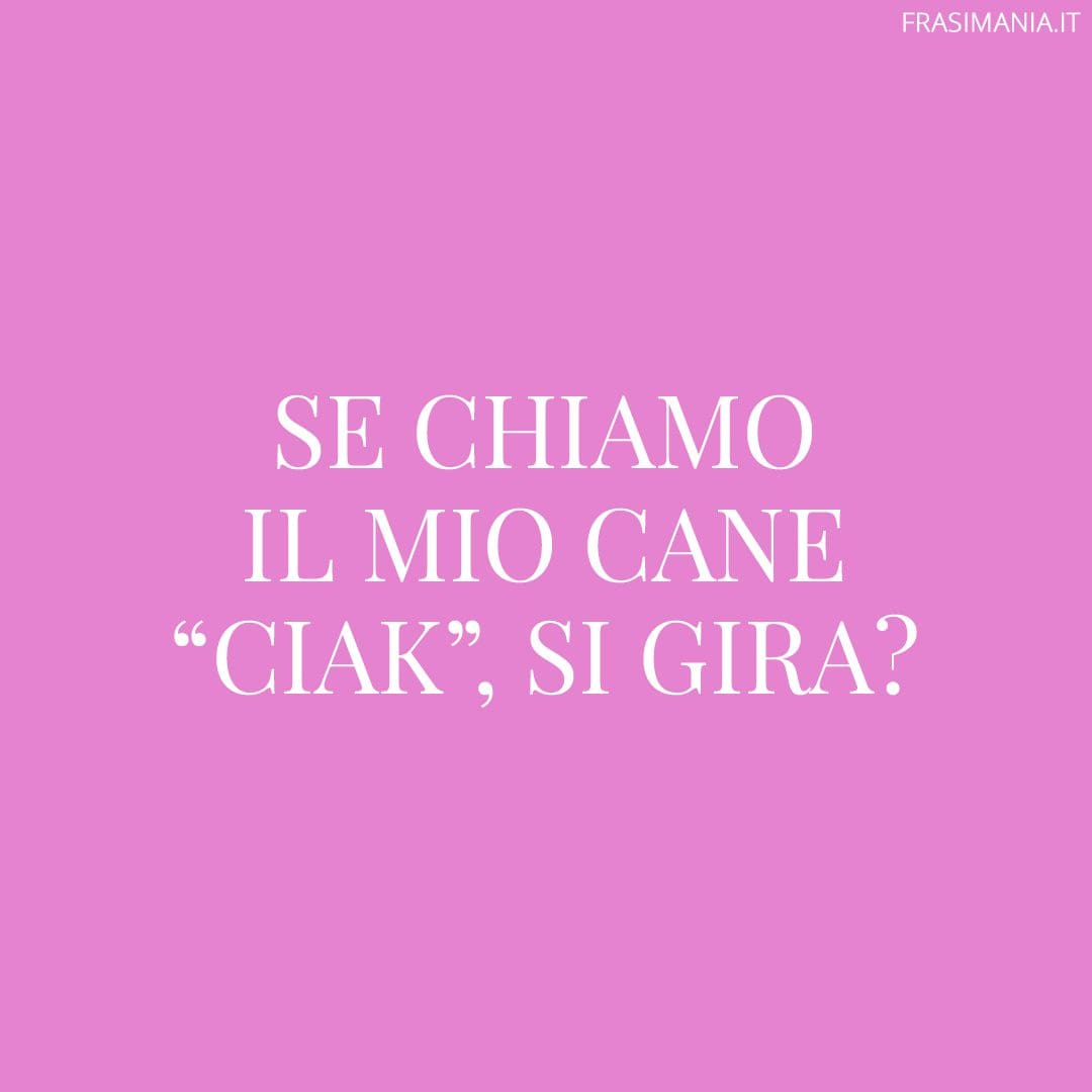 Se chiamo il mio cane "Ciak", si gira?