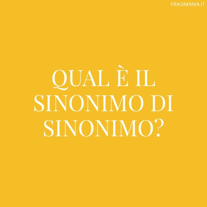 Qual è il sinonimo di sinonimo?