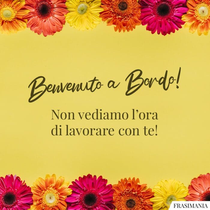 Benvenuto a bordo! Non vediamo l’ora di lavorare con te!