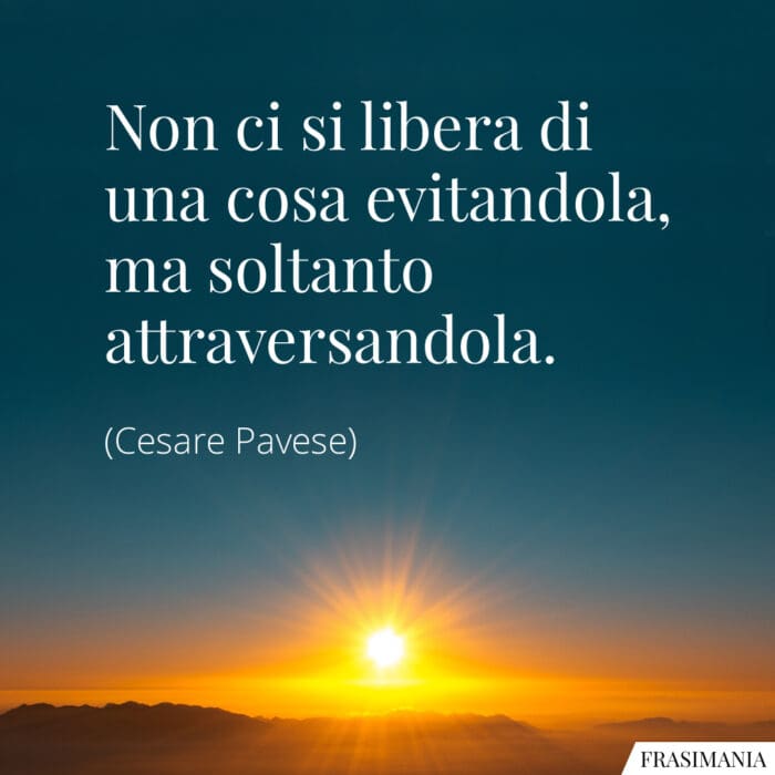 Non ci si libera di una cosa evitandola, ma soltanto attraversandola.