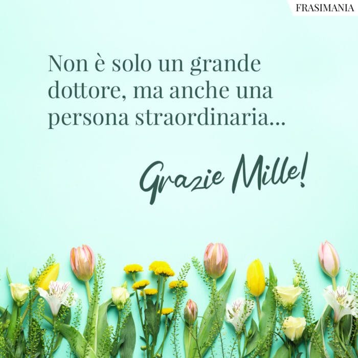 Frasi ringraziamento dottore grande