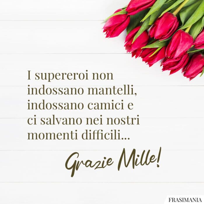 I supereroi non indossano mantelli, indossano camici e ci salvano nei nostri momenti difficili... Grazie Mille!