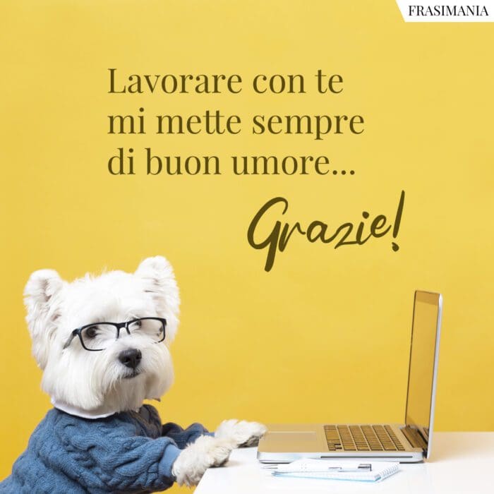 Lavorare con te mi mette sempre di buon umore… Grazie!