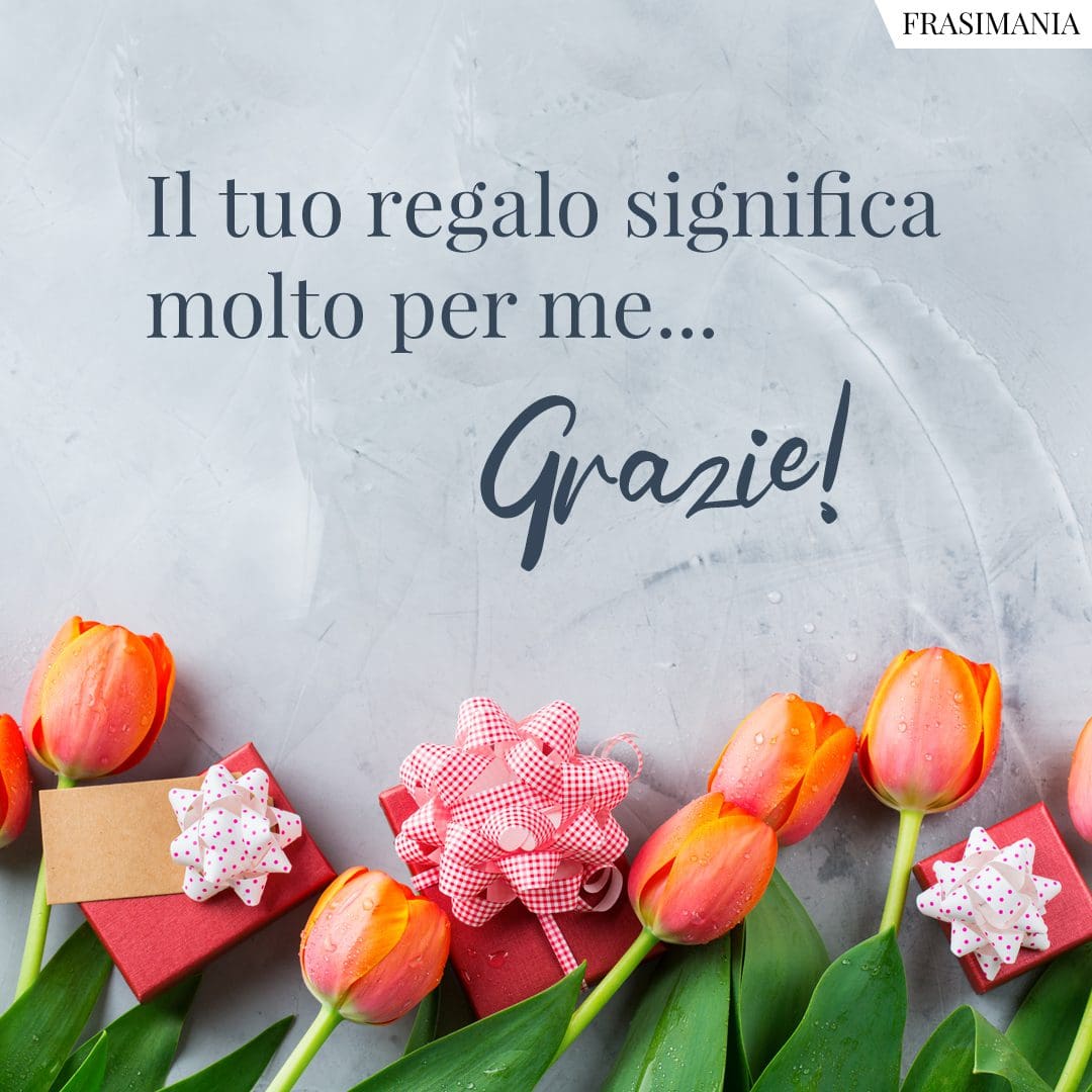 Il tuo regalo significa molto per me... Grazie!