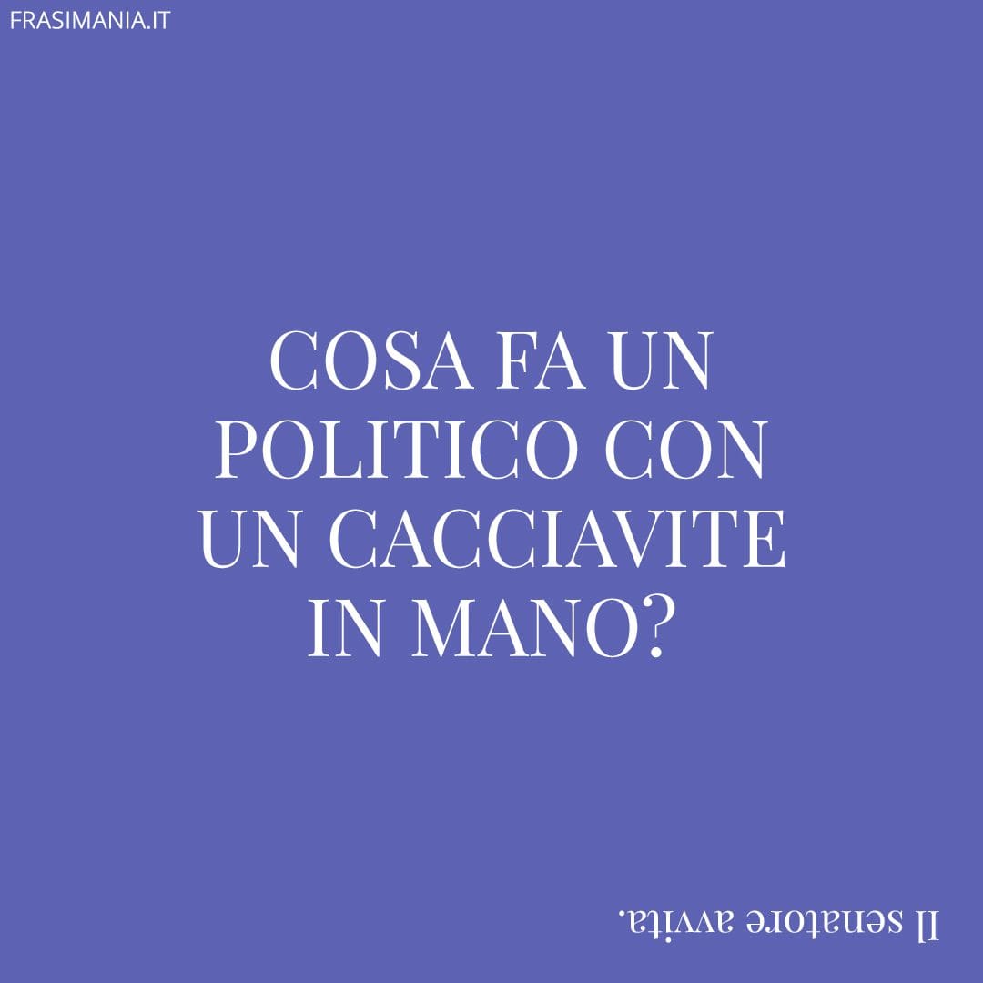 Cosa fa un politico con un cacciavite in mano?