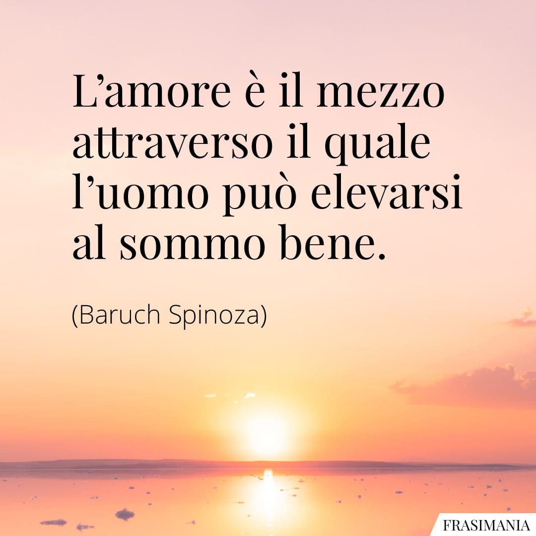 L'amore è il mezzo attraverso il quale l'uomo può elevarsi al sommo bene.