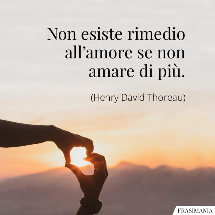 Non esiste rimedio all'amore se non amare di più.