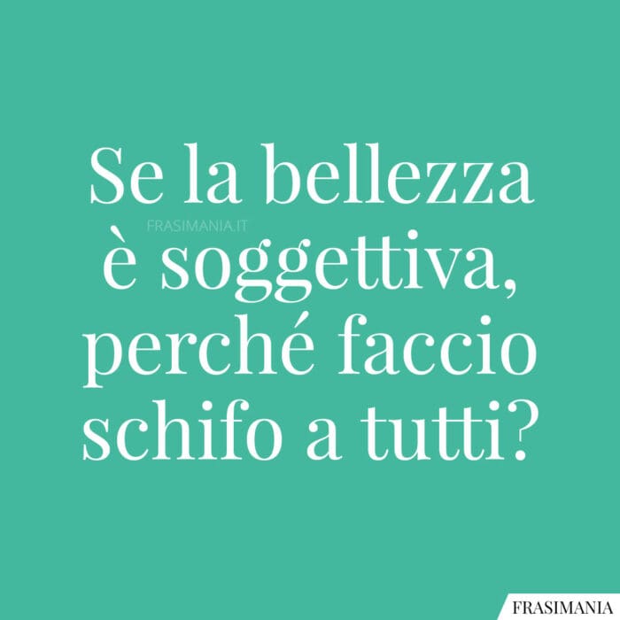 Se la bellezza è soggettiva, perché faccio schifo a tutti?