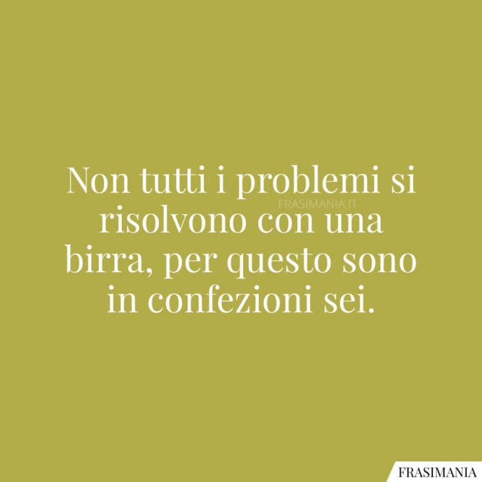 Non tutti i problemi si risolvono con una birra, per questo sono in confezioni sei.