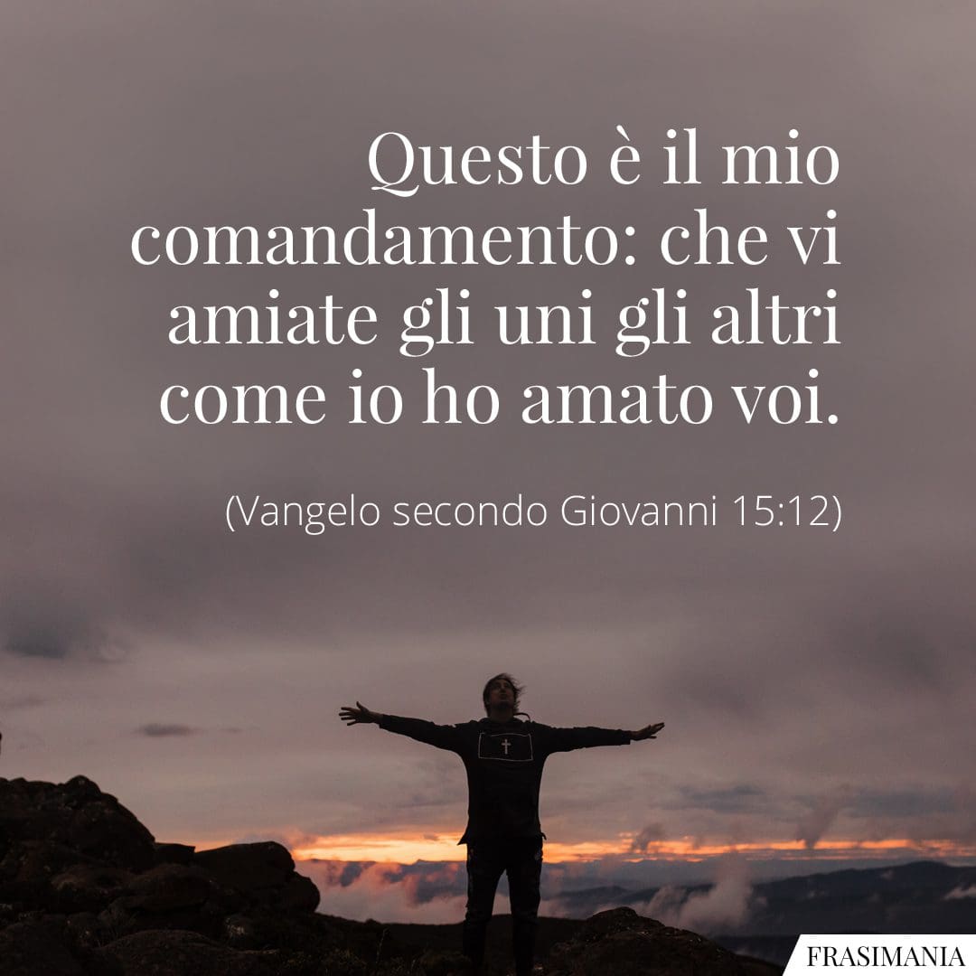 Questo è il mio comandamento: che vi amiate gli uni gli altri come io ho amato voi.