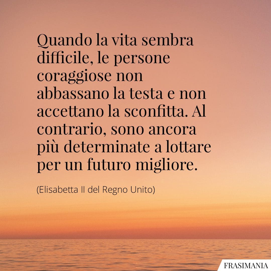 Quando la vita sembra difficile, le persone coraggiose non abbassano la testa e non accettano la sconfitta. Al contrario, sono ancora più determinate a lottare per un futuro migliore.