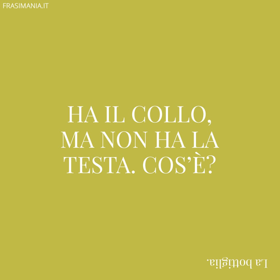 Ha il collo, ma non ha la testa. Cos'è?