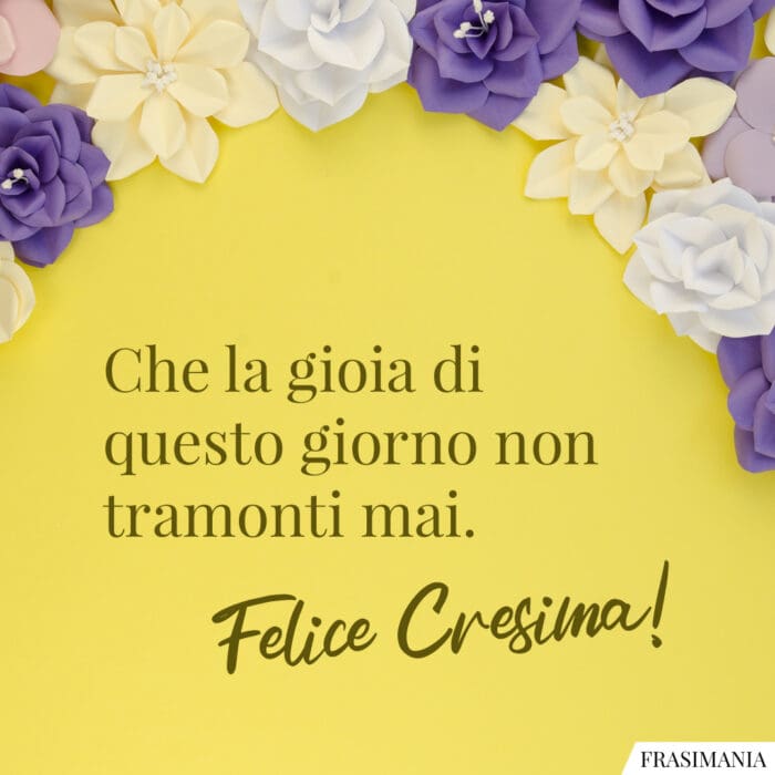 Frasi auguri Cresima gioia