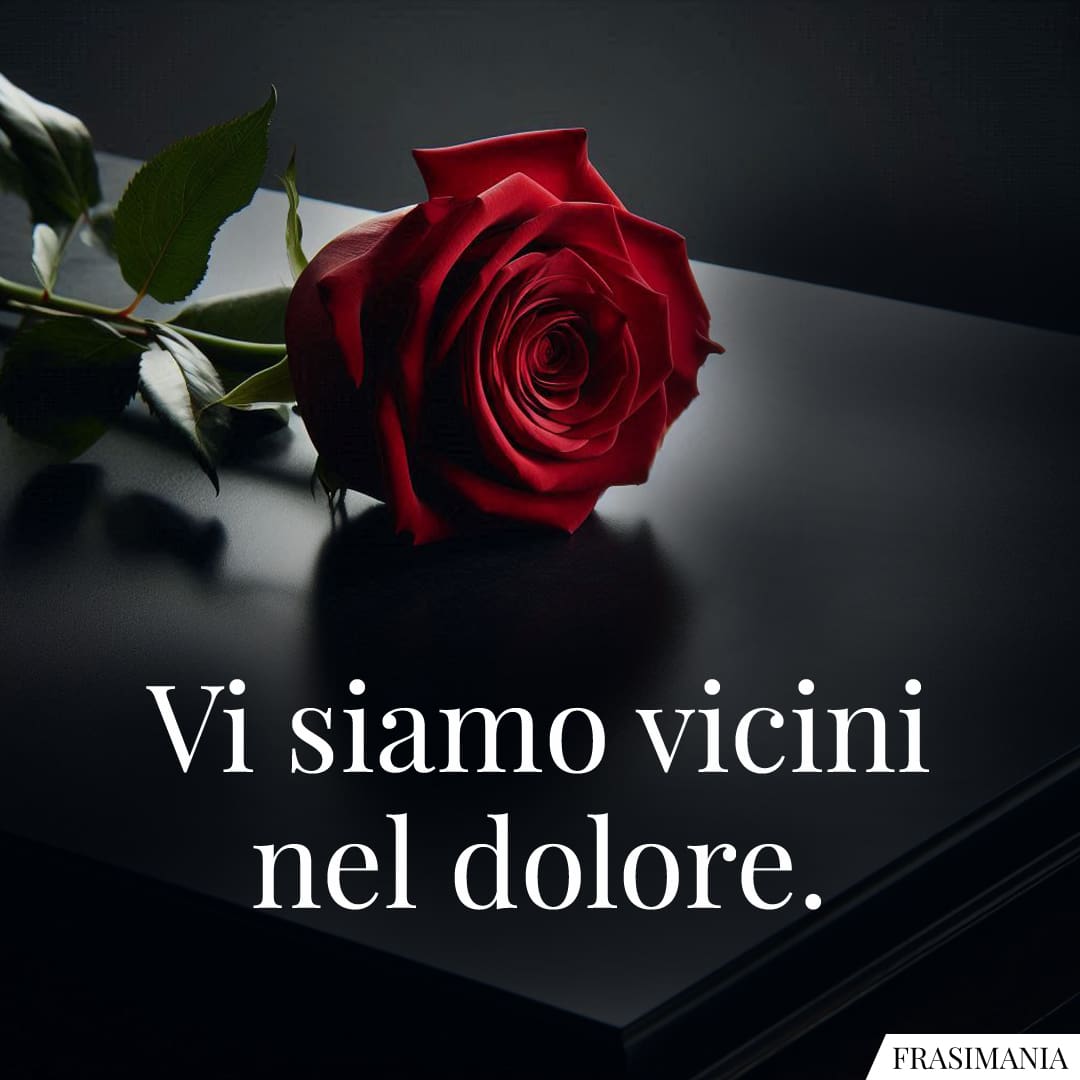 Vi siamo vicini nel dolore.