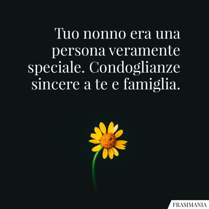 Frasi condoglianze nonno speciale