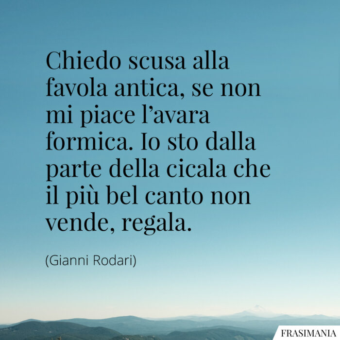 Frasi formica cicala Rodari