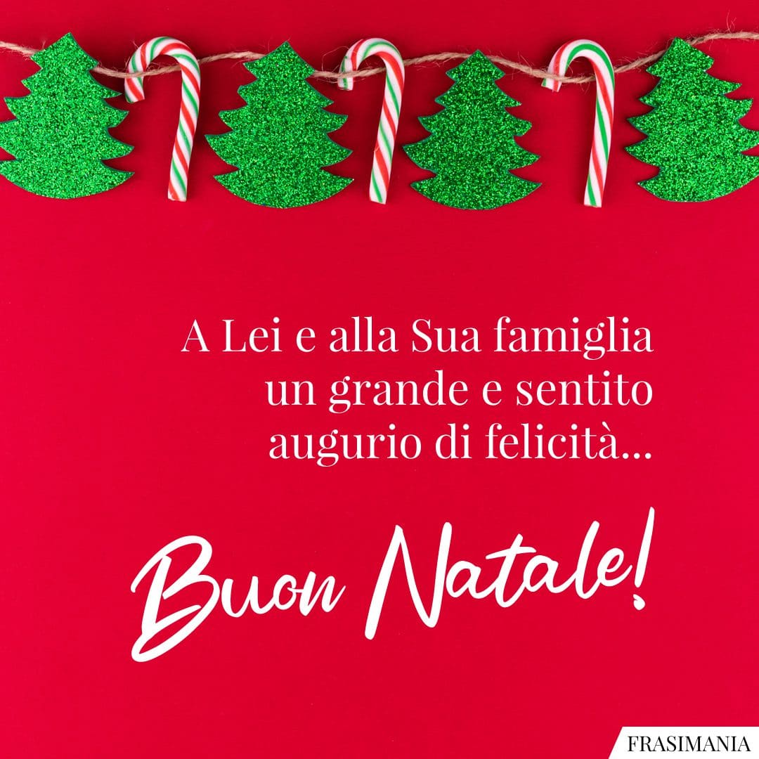 A Lei e alla Sua famiglia un grande e sentito augurio di felicità... Buon Natale!