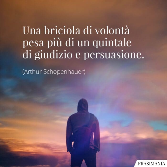 Una briciola di volontà pesa più di un quintale di giudizio e persuasione.