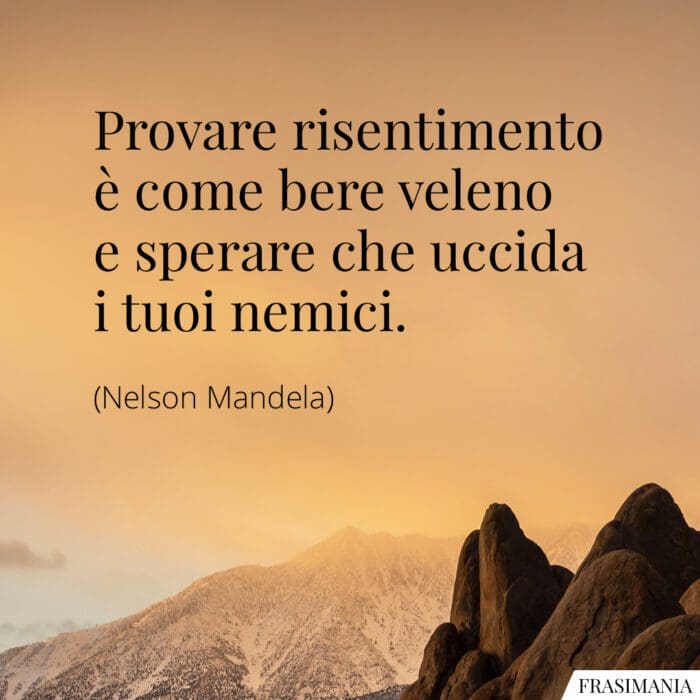 Provare risentimento è come bere veleno e sperare che uccida i tuoi nemici.