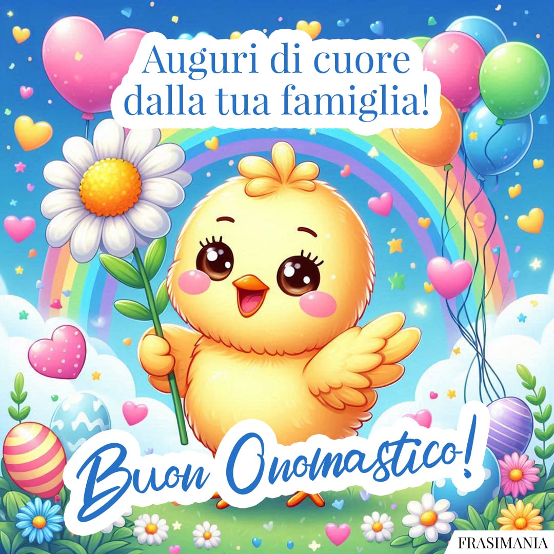 Auguri di cuore dalla tua famiglia! Buon Onomastico!