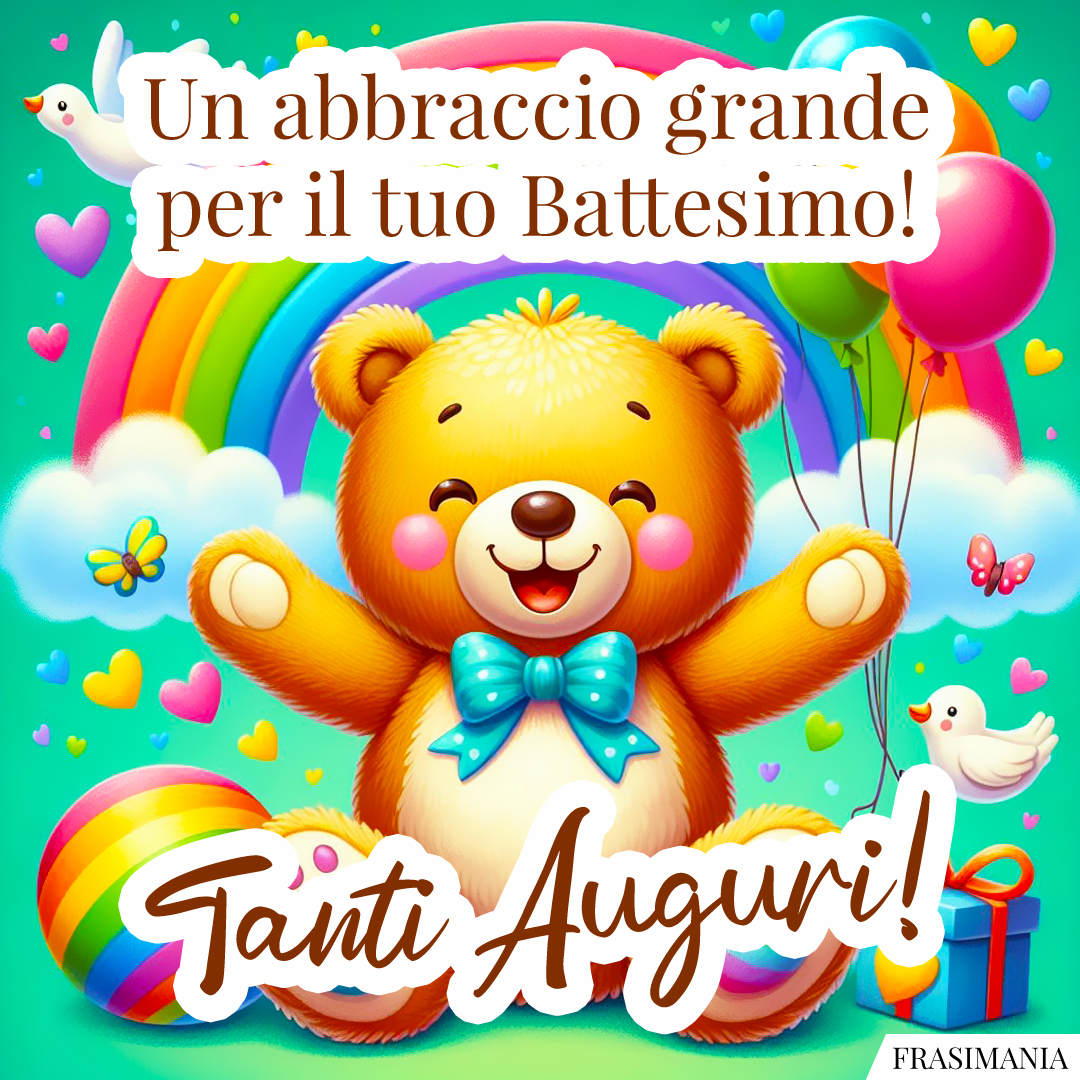 Un abbraccio grande per il tuo Battesimo! Tanti Auguri!