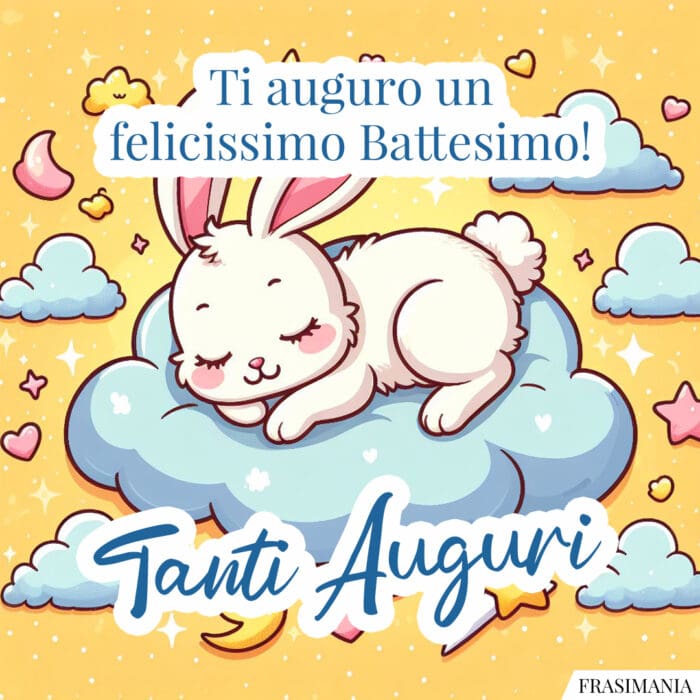 Auguri battesimo coniglietto