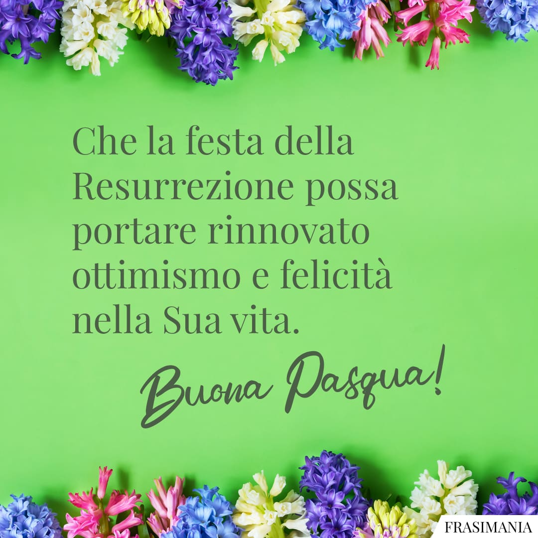 Che la festa della Resurrezione possa portare rinnovato ottimismo e felicità nella Sua vita. Buona Pasqua!