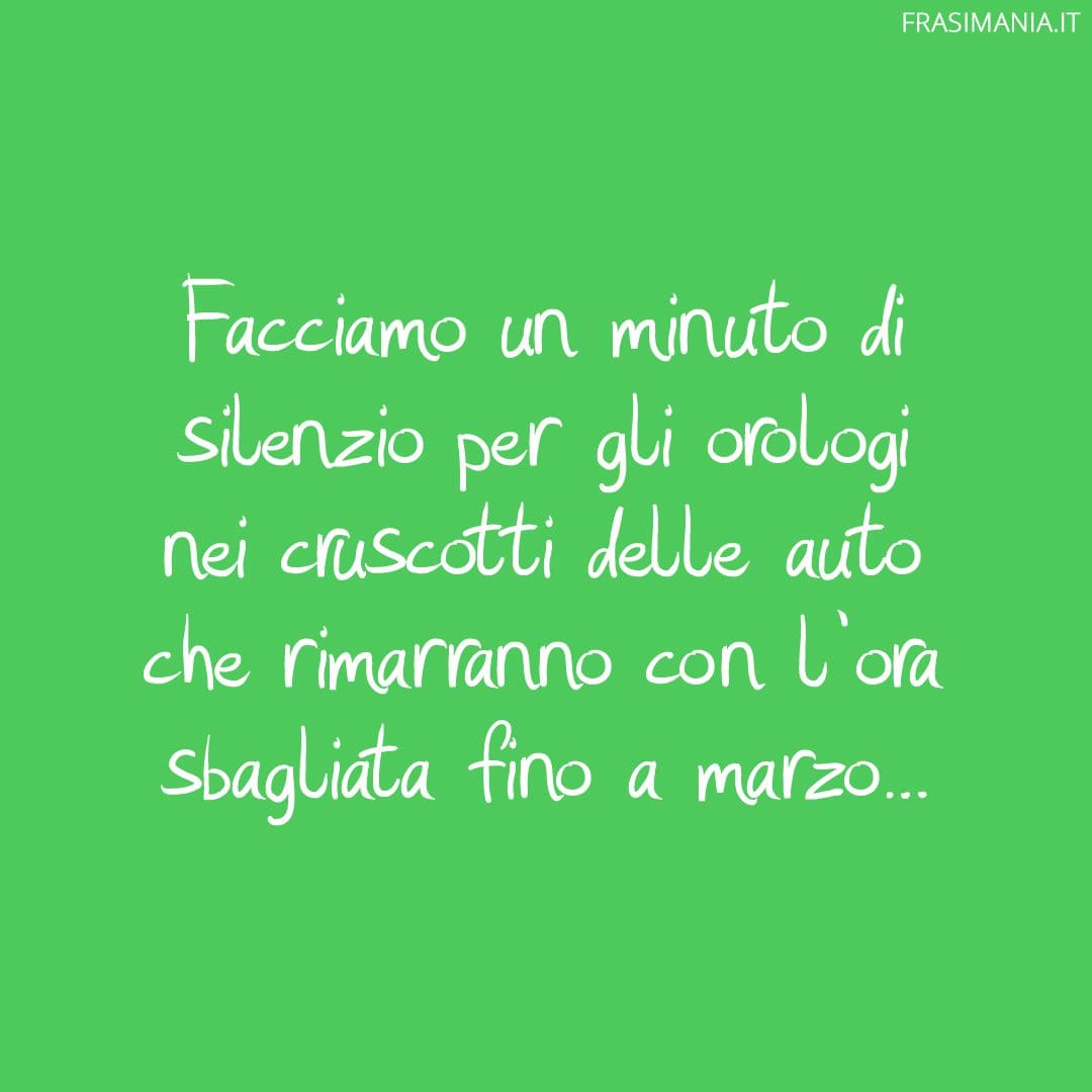 Facciamo un minuto di silenzio per gli orologi nei cruscotti delle auto che rimarranno con l'ora sbagliata fino a marzo...