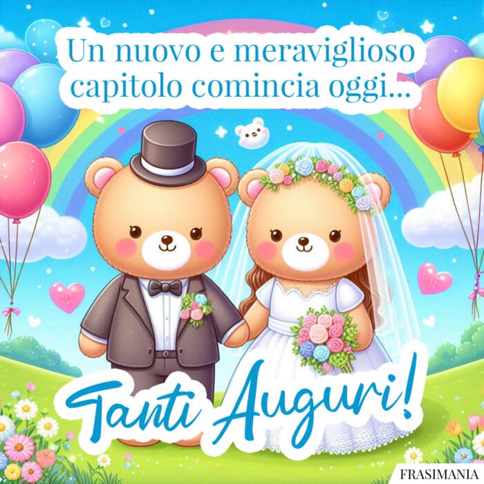 Auguri matrimonio nuovo capitolo