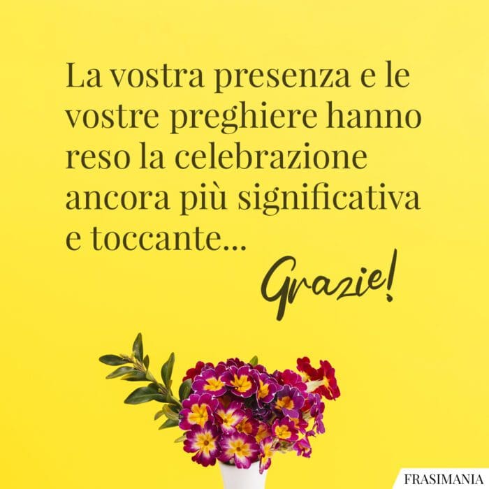 Frasi ringraziamento Comunione presenza