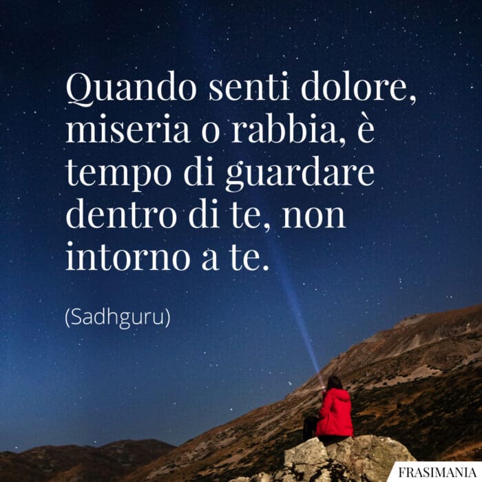 Quando senti dolore, miseria o rabbia, è tempo di guardare dentro di te, non intorno a te.