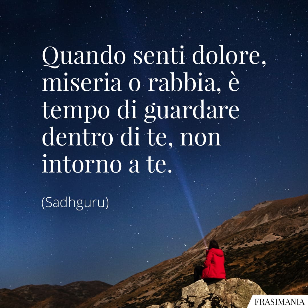 Quando senti dolore, miseria o rabbia, è tempo di guardare dentro di te, non intorno a te.