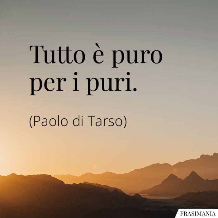Tutto è puro per i puri.