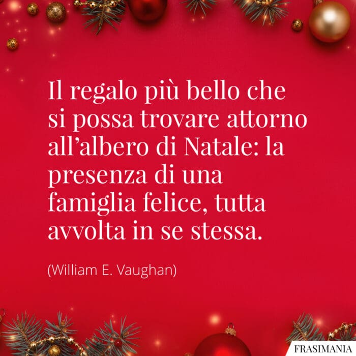 Il regalo più bello che si possa trovare attorno all'albero di Natale: la presenza di una famiglia felice, tutta avvolta in se stessa.