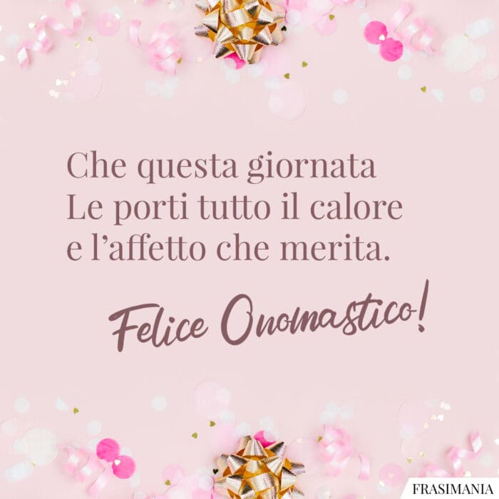 Auguri buon onomastico formali felice