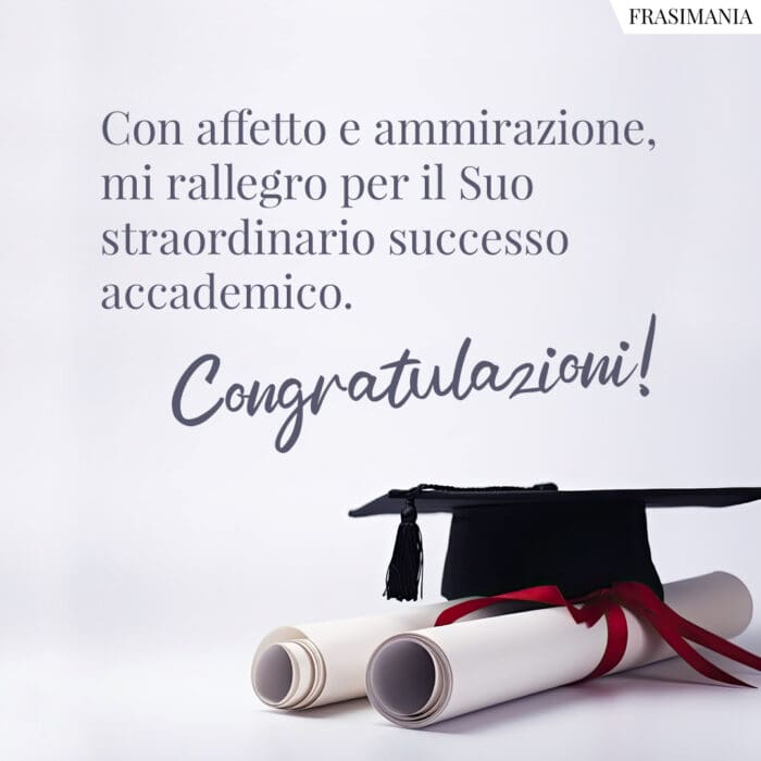 Con affetto e ammirazione, mi rallegro per il Suo straordinario successo accademico. Congratulazioni!