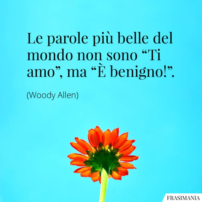 Le parole più belle del mondo non sono "Ti amo", ma "È benigno!".