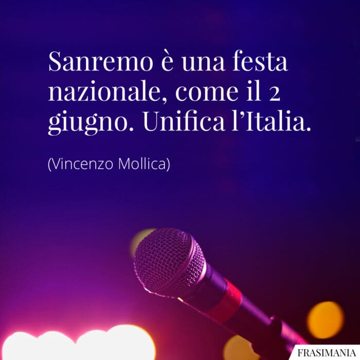 Sanremo è una festa nazionale, come il 2 giugno. Unifica l’Italia.