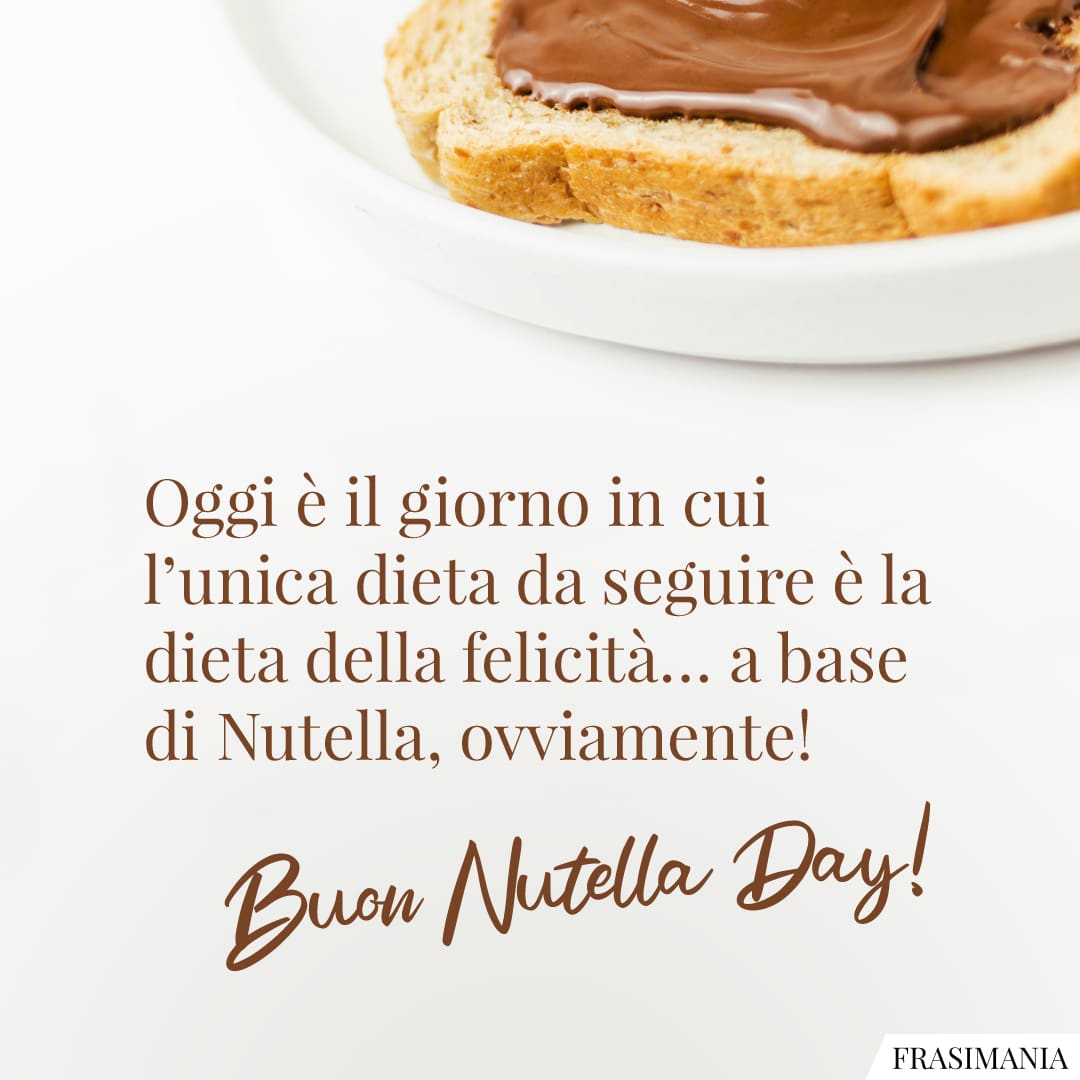 Oggi è il giorno in cui l'unica dieta da seguire è la dieta della felicità... a base di Nutella, ovviamente! Buon Nutella Day!