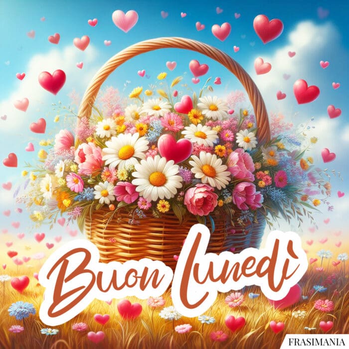 Buon Lunedì cesto fiori